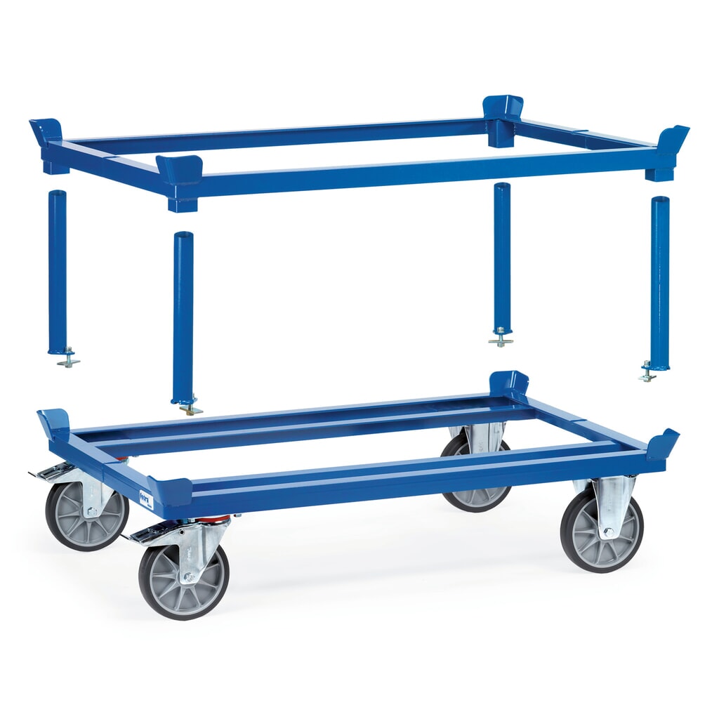 N° de l'image du produit 3 : fetra® Rouleur avec butées d’angle, capacité de charge 750 kg, pour palettes 800 x 600 mm, pneumatiques en TPE