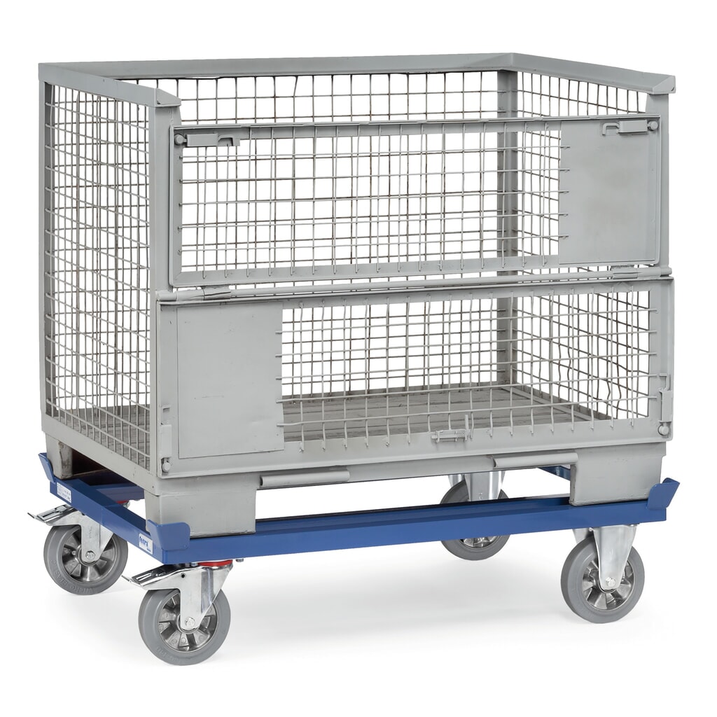 fetra® Rouleur avec butées d’angle, capacité de charge 1 200 kg, pour palettes 1 000 x 800 mm, pneumatiques à bandage plein élastiques N° de l'image du produit 2 : fetra® Rouleur avec butées d’angle, capacité de charge 1 200 kg, pour palettes 1 000 x 800 mm, pneumatiques à bandage plein élastiques