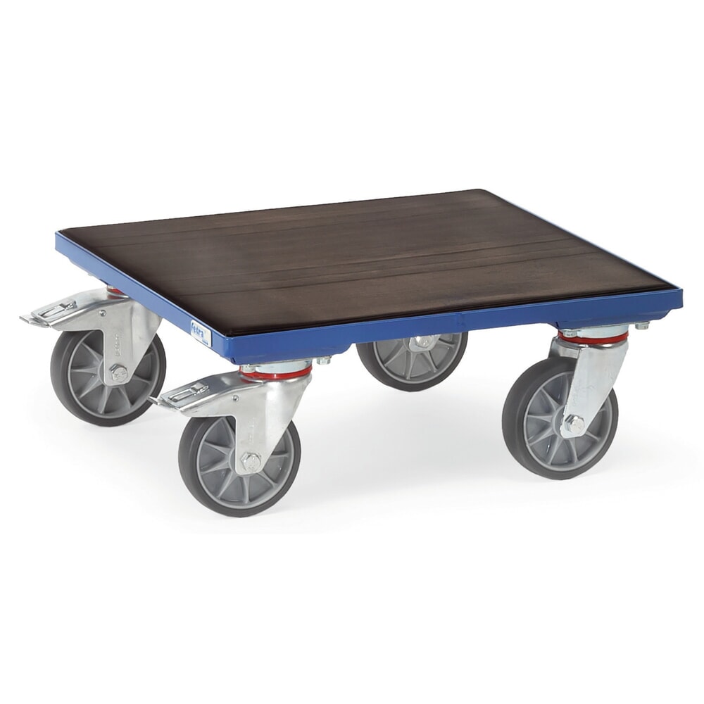 Illustration du produit: fetra® Plateau roulant avec caoutchouc strié, capacité de charge 400 kg, surface de chargement 500 x 500 mm