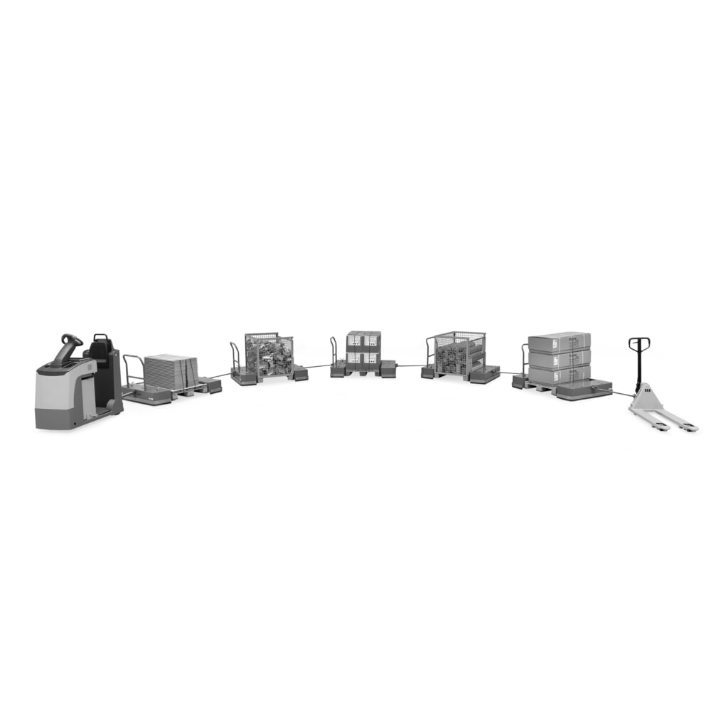 N° de l'image du produit 9 : fetra® Rouleur de palettes, avec attelage + timon, capacité de charge de 1 000 kg