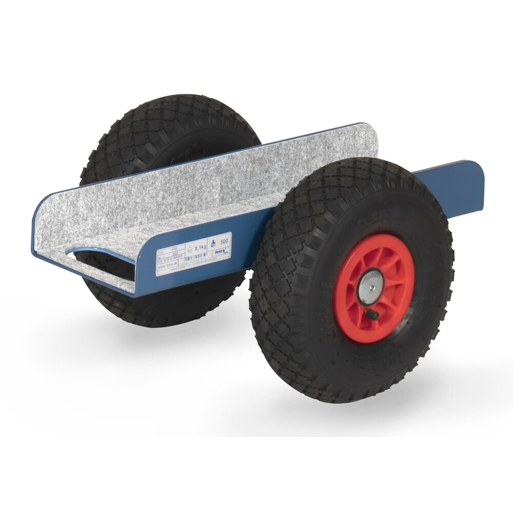Illustration du produit: fetra® Rouleur de panneaux avec support, capacité de charge 500 kg, support 500 x 150 mm, pneumatiques à bandage plein