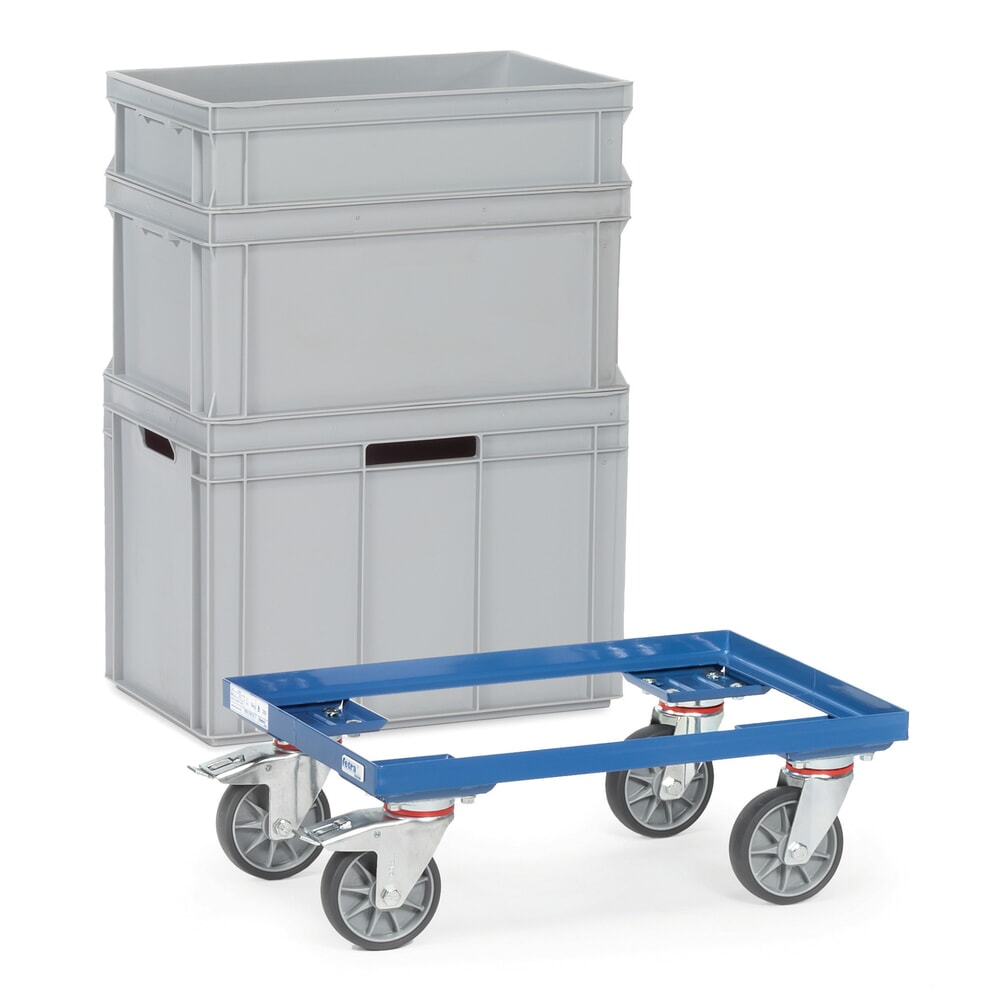 Illustration du produit: fetra® Rouleur pour bacs Euro en acier, capacité de charge 250 kg, surface de chargement lxP 610 x 410 mm