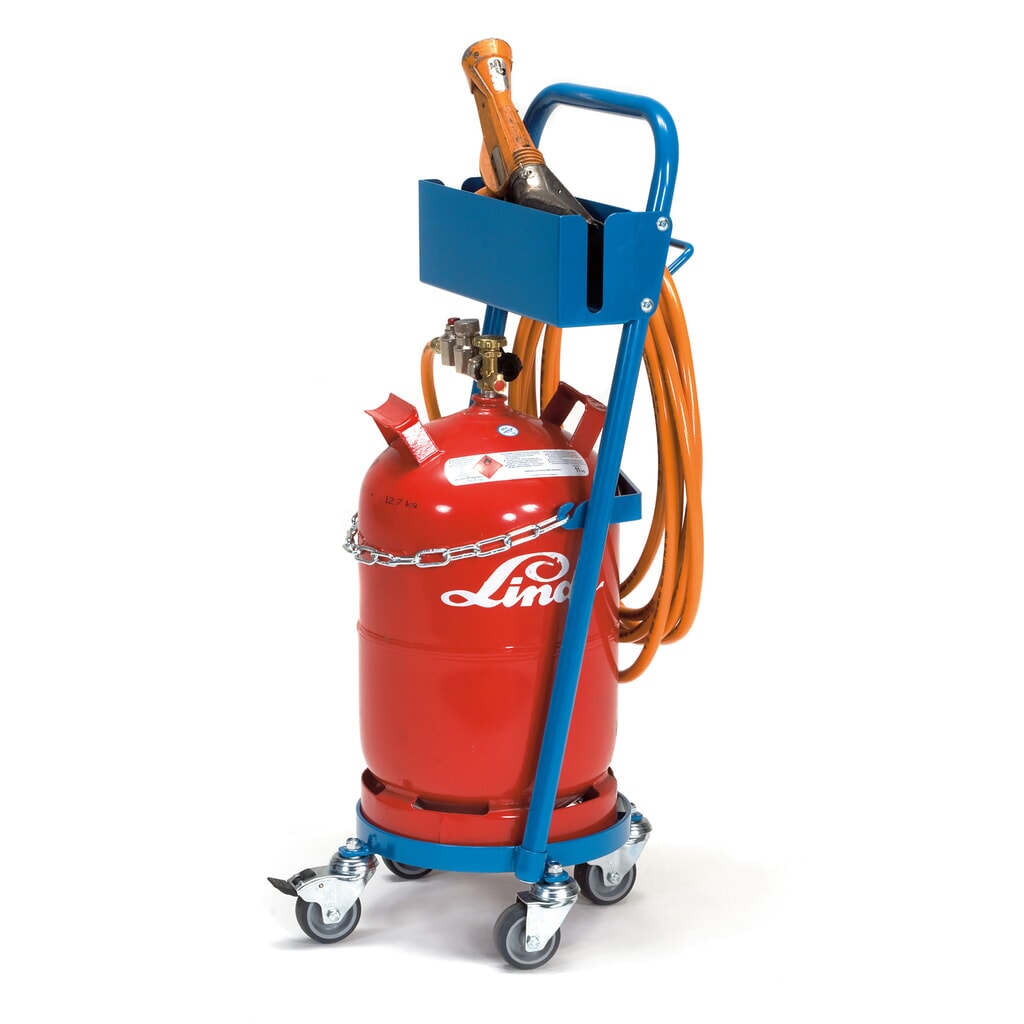 fetra® Rouleur pour bouteille de propane, pour 1 bouteille de 11 kg, avec crochet + fixation N° de l'image du produit 2 : fetra® Rouleur pour bouteille de propane, pour 1 bouteille de 11 kg, avec crochet + fixation