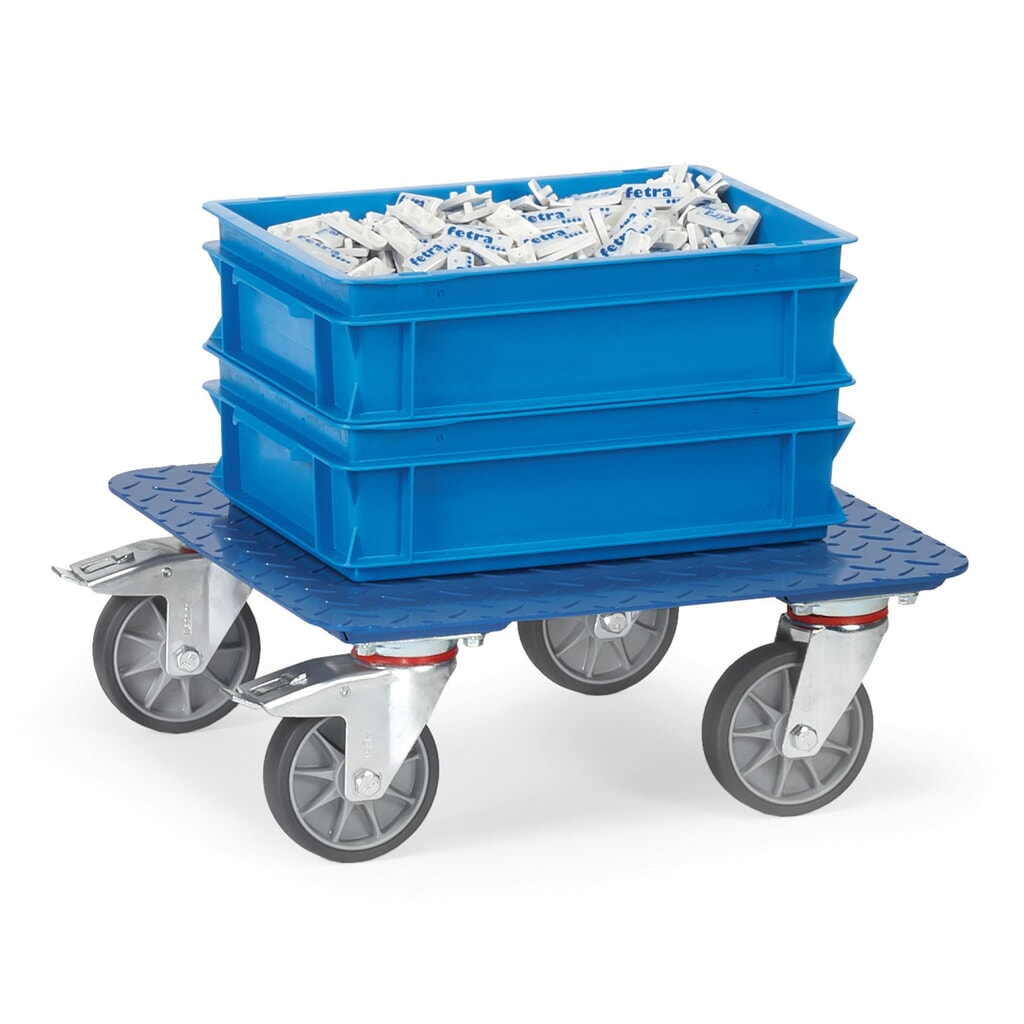 fetra® Plateau roulant avec tôle larmée, capacité de charge 400 kg, surface de chargement 500 x 500 mm N° de l'image du produit 2 : fetra® Plateau roulant avec tôle larmée, capacité de charge 400 kg, surface de chargement 500 x 500 mm