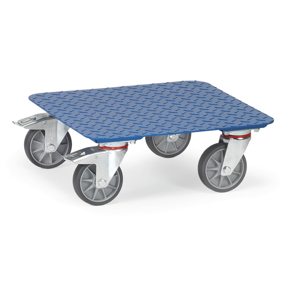 Illustration du produit: fetra® Plateau roulant avec tôle larmée, capacité de charge 400 kg, surface de chargement 500 x 500 mm