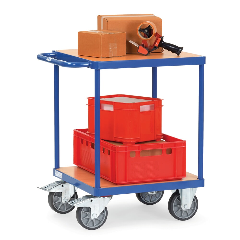 N° de l'image du produit 3 : fetra® Servante et chariot de montage lourd, 2 plateaux de 600 x 600 mm