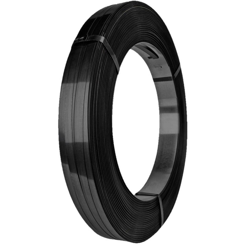Illustration du produit: Feuillard d’emballage en acier, peint en noir, bobine de 16 x 0,5 mm