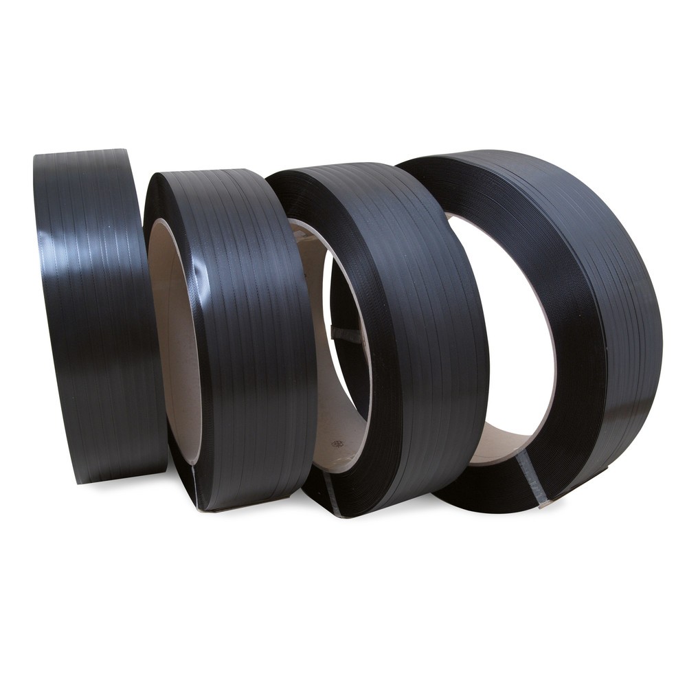 Illustration du produit: Feuillard de cerclage en PP, Universel/Confort, gaufré, 13 mm x 3 000 ml, Ø noyau 406 mm, épaisseur 0,60 mm, noir