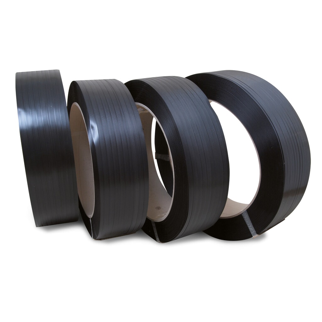 Illustration du produit: Feuillard de cerclage en PP, Universel/Confort, gaufré, 13 mm x 3 000 ml, Ø noyau 406 mm, épaisseur 0,60 mm, noir