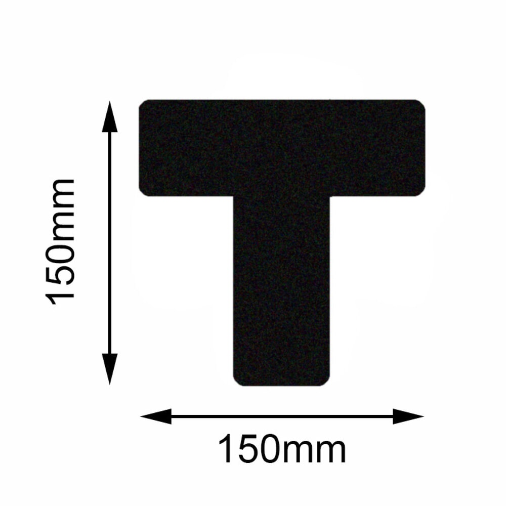 Illustration du produit: Appareil de marquage au sol Mehlhose Safety Forme de T, noir, 150 x 150 mm, 10 pcs\/UV