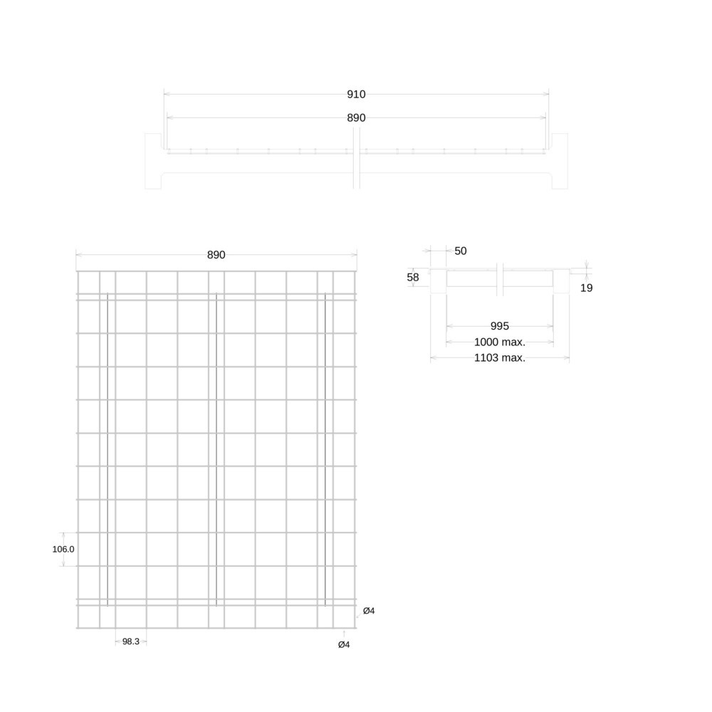 N° de l'image du produit 14 : Fond grillagé Steinbock® pour rayonnages à palettes, capacité de charge par emplacement 250 kg, 24 pcs/UV