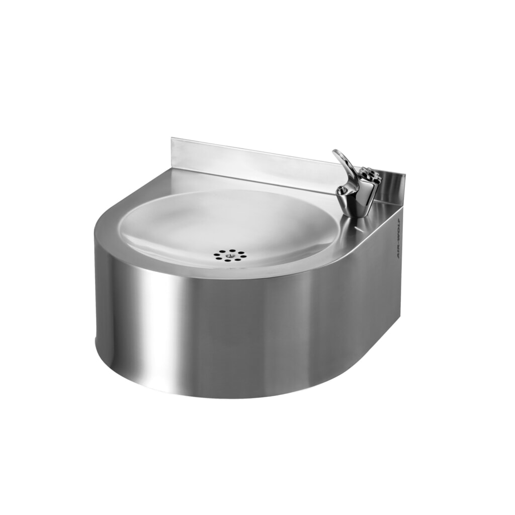 Illustration du produit: Fontaine Air-Wolf avec jet d’eau en arc de cercle en acier inoxydable brossé