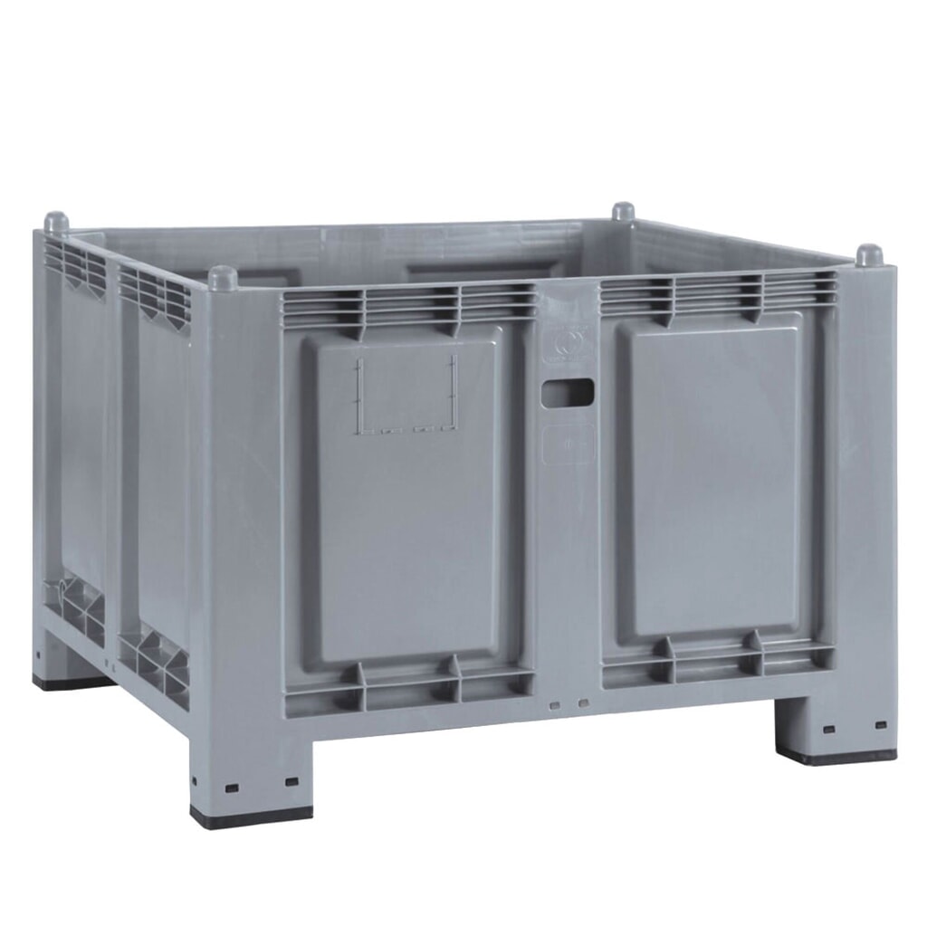 Grands conteneurs en polypropylène, 550 litres, avec pieds, gris Illustration du produit: Grands conteneurs en polypropylène, 550 litres, avec pieds, gris