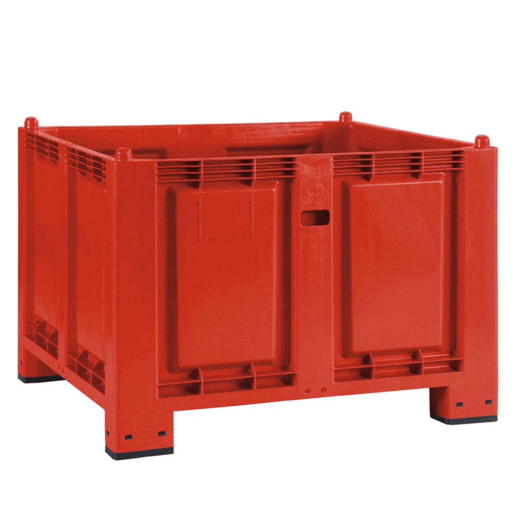 Grands conteneurs en polypropylène, 550 litres, avec pieds, rouge Illustration du produit: Grands conteneurs en polypropylène, 550 litres, avec pieds, rouge
