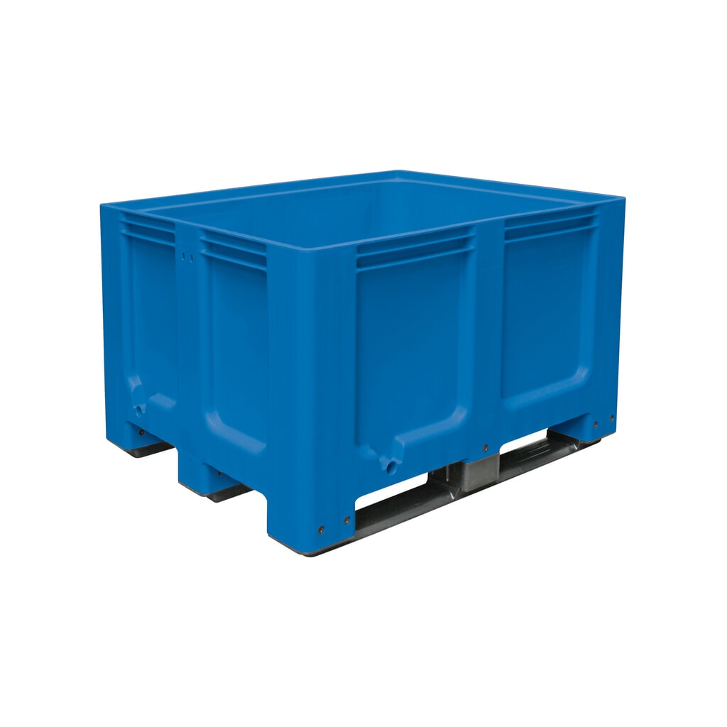 Illustration du produit: Grands conteneurs en polypropylène, 610 litres, avec traverses, bleu