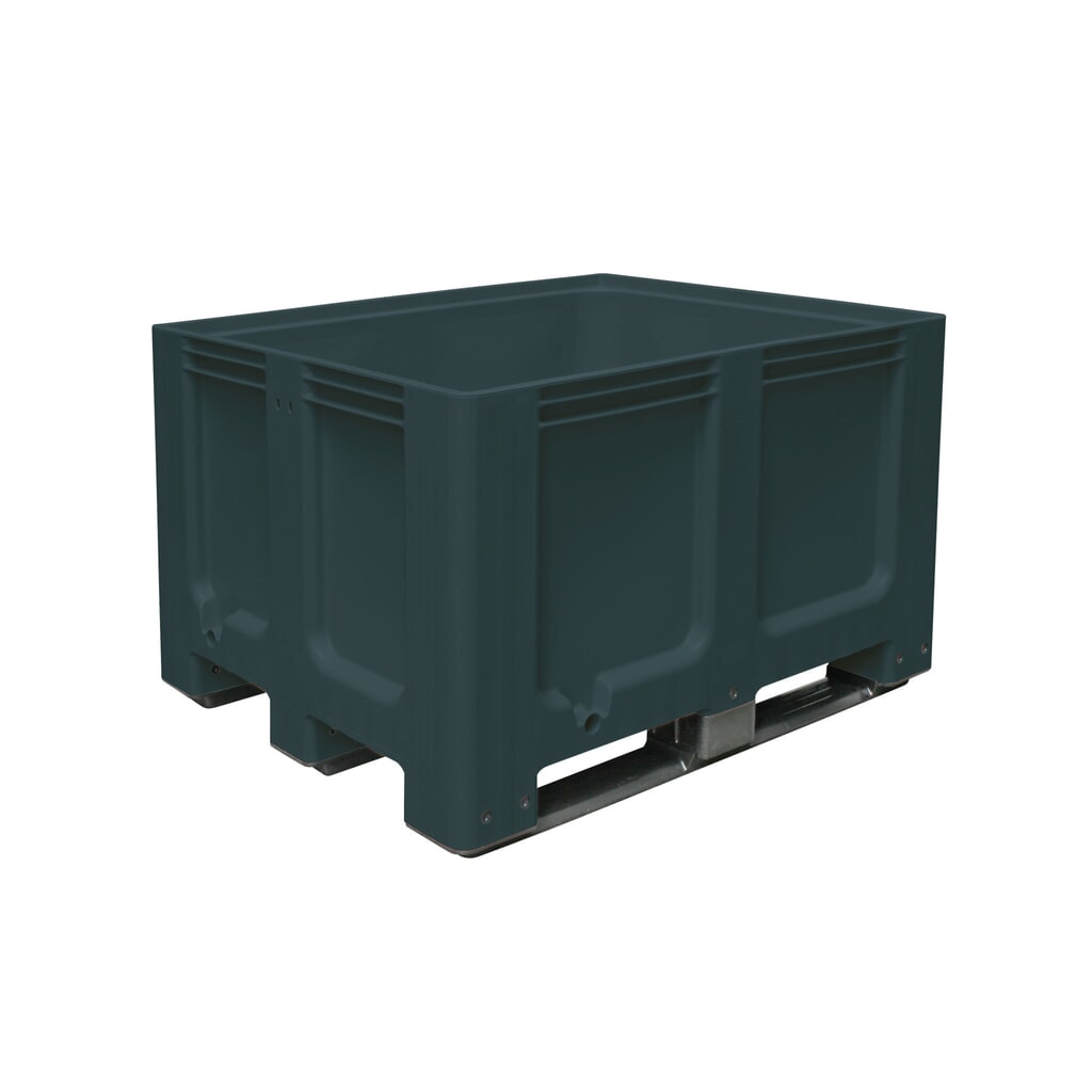 Grands conteneurs en polyéthylène, 610 litres, avec traverses, anthracite Illustration du produit: Grands conteneurs en polyéthylène, 610 litres, avec traverses, anthracite