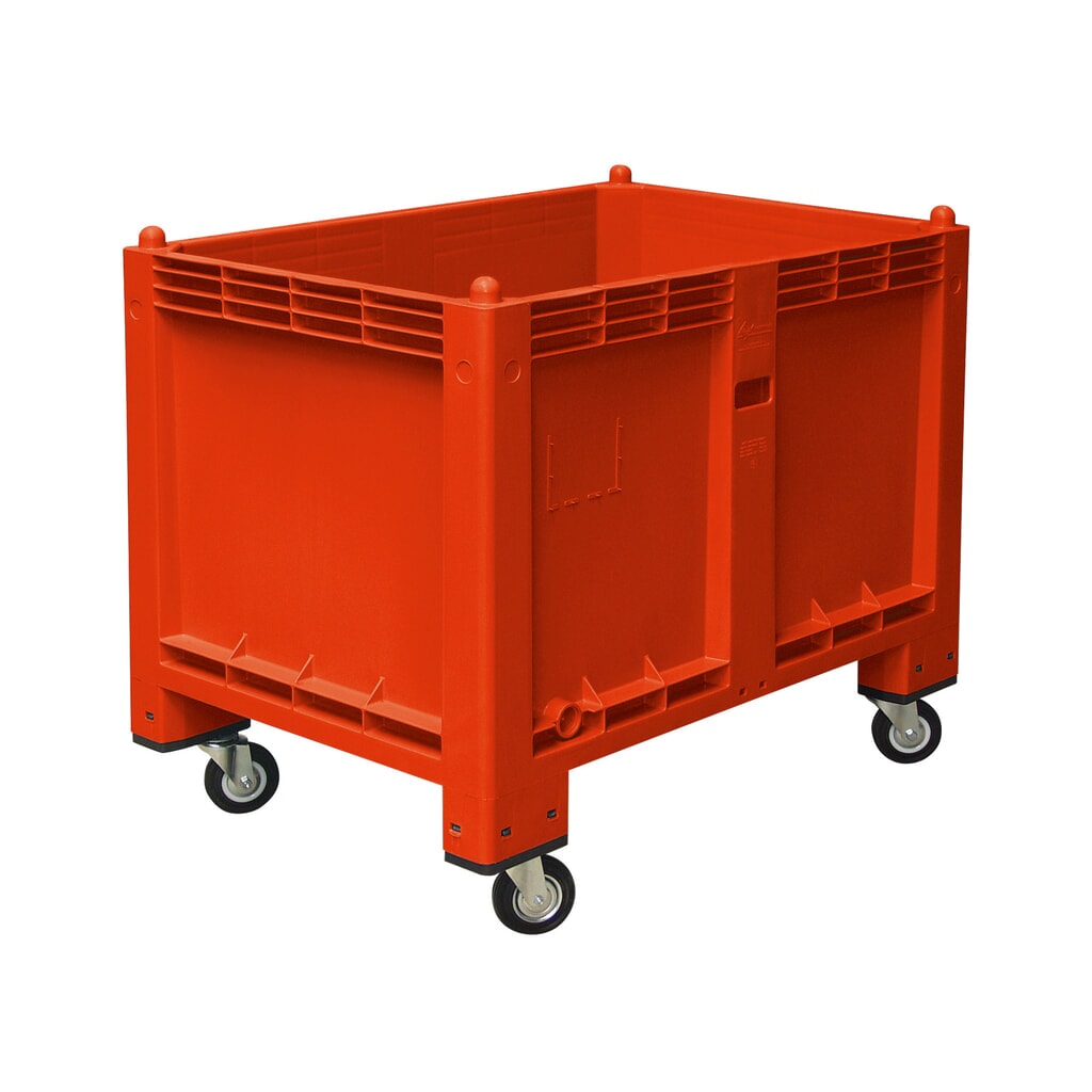 Illustration du produit: Grands conteneurs en polypropylène, 550 litres, avec galets, rouge