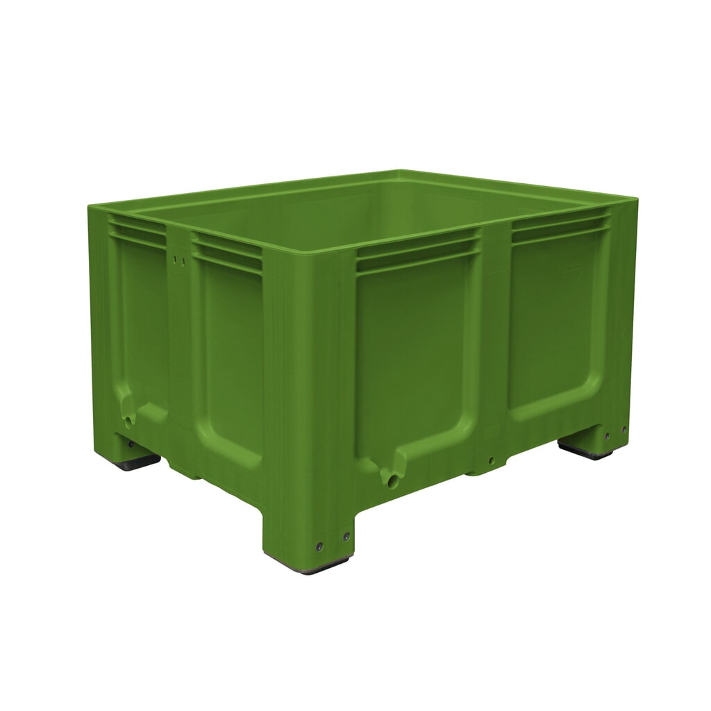 Grands conteneurs en polyéthylène, 610 litres, avec pieds, gris Illustration du produit: Grands conteneurs en polyéthylène, 610 litres, avec pieds, gris