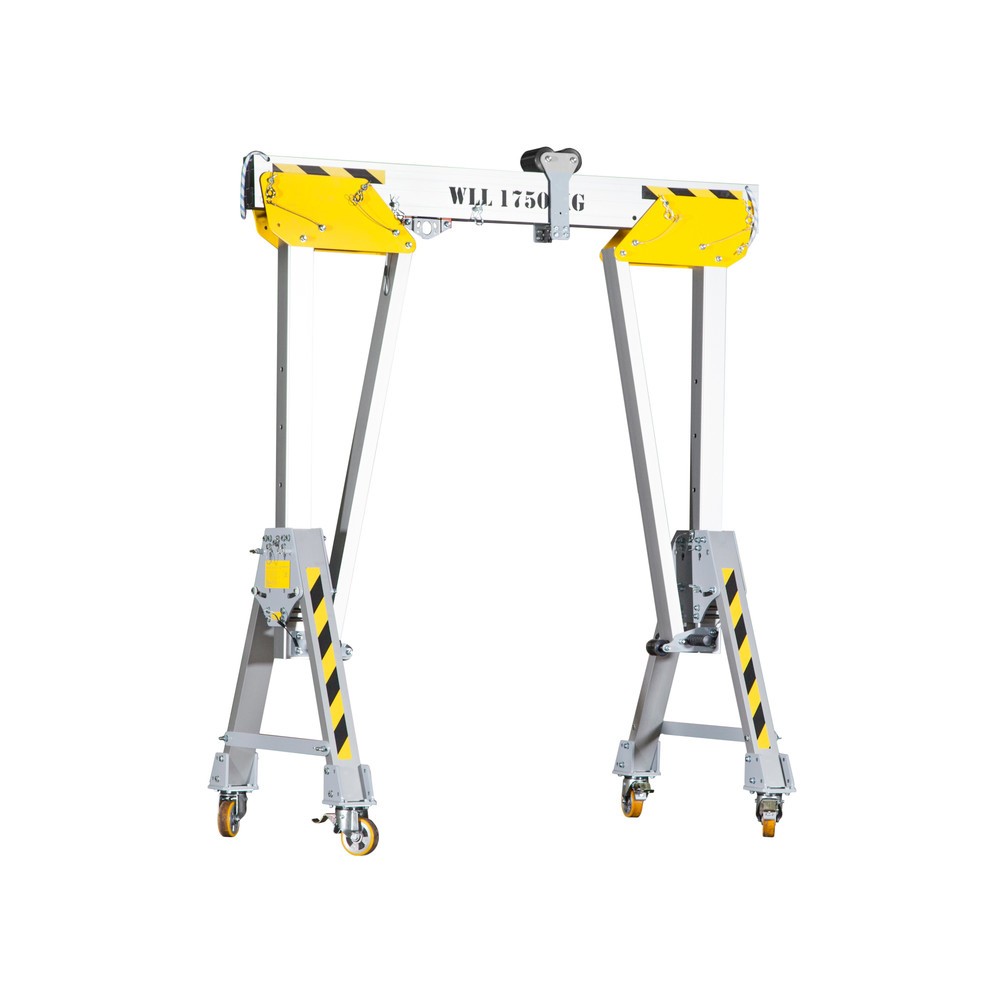 N° de l'image du produit 1 : Grue portique en aluminium RLPK PLANETA, y compris palan à levier, mobile, longueur 2 000 mm, capacité de charge 2 000 kg, taille S