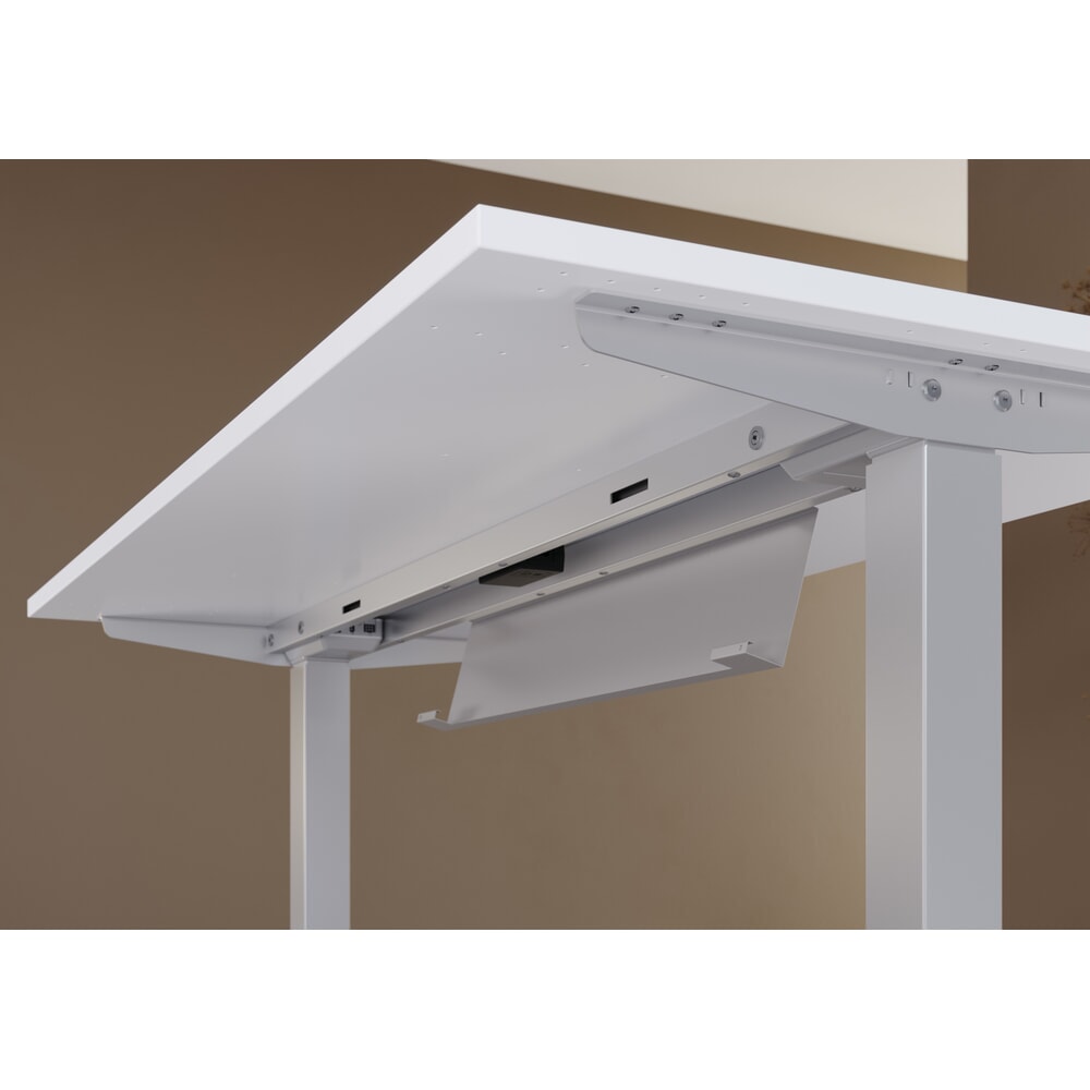 N° de l'image du produit 6 : Hammerbacher bureau, réglable en hauteur, l x P 1 600 x 800 mm, blanc