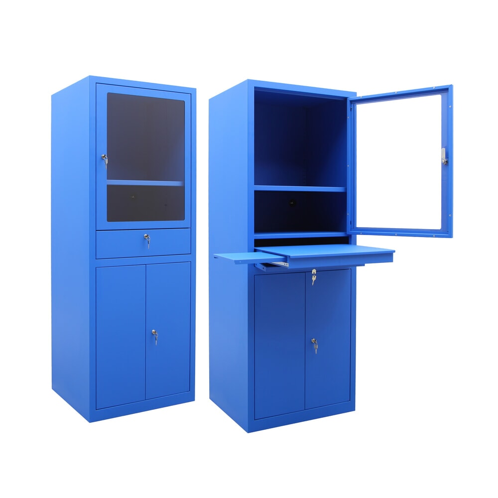 N° de l'image du produit 2 : HEMMDAL Armoire informatique mobile HCS-1, HxlxP 1 750 x 650 x 550 mm, bleu gentiane