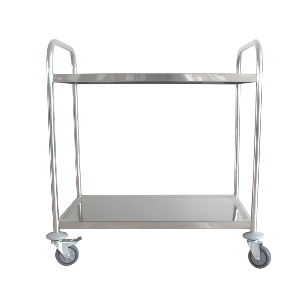 Chariot de service en acier inoxydable HEMMDAL, 2 niveaux N° de l'image du produit 2 : Chariot de service en acier inoxydable HEMMDAL, 2 niveaux