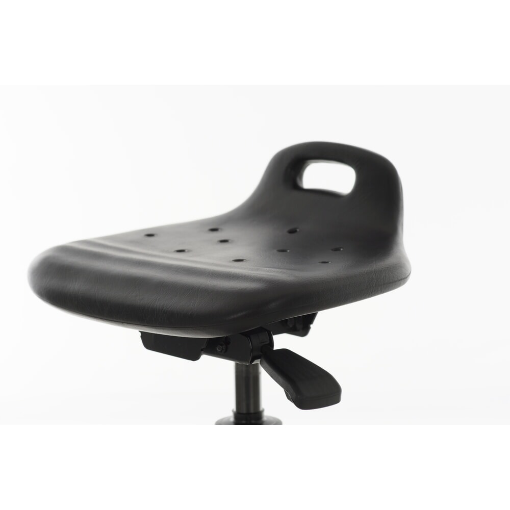 N° de l'image du produit 3 : Tabouret pivotant HEMMDAL, siège en PU avec dossier + poignée, hauteur d'assise 430-620 mm, patins