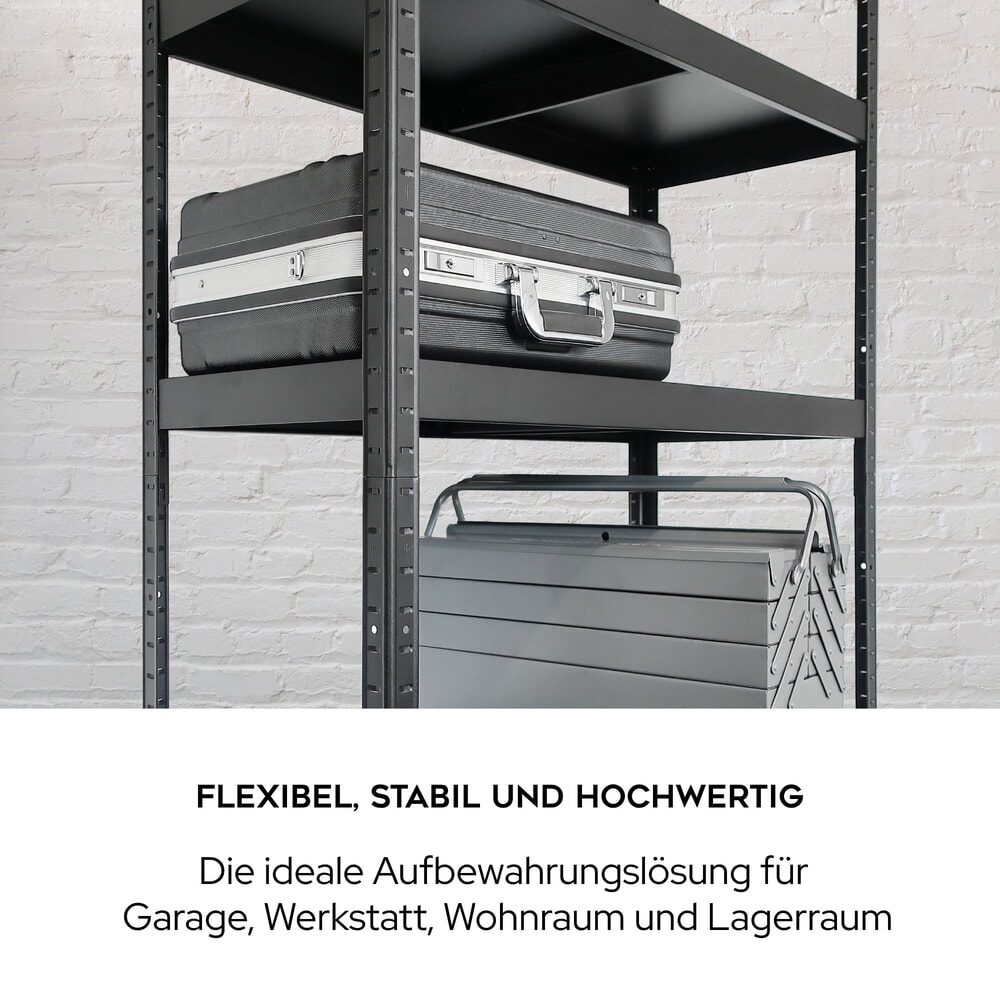N° de l'image du produit 2 : HEMMDAL Rayonnage enfichable métallique, charge par tablette 130 kg, HxlxP 1 800 x 900 x 400 mm noir