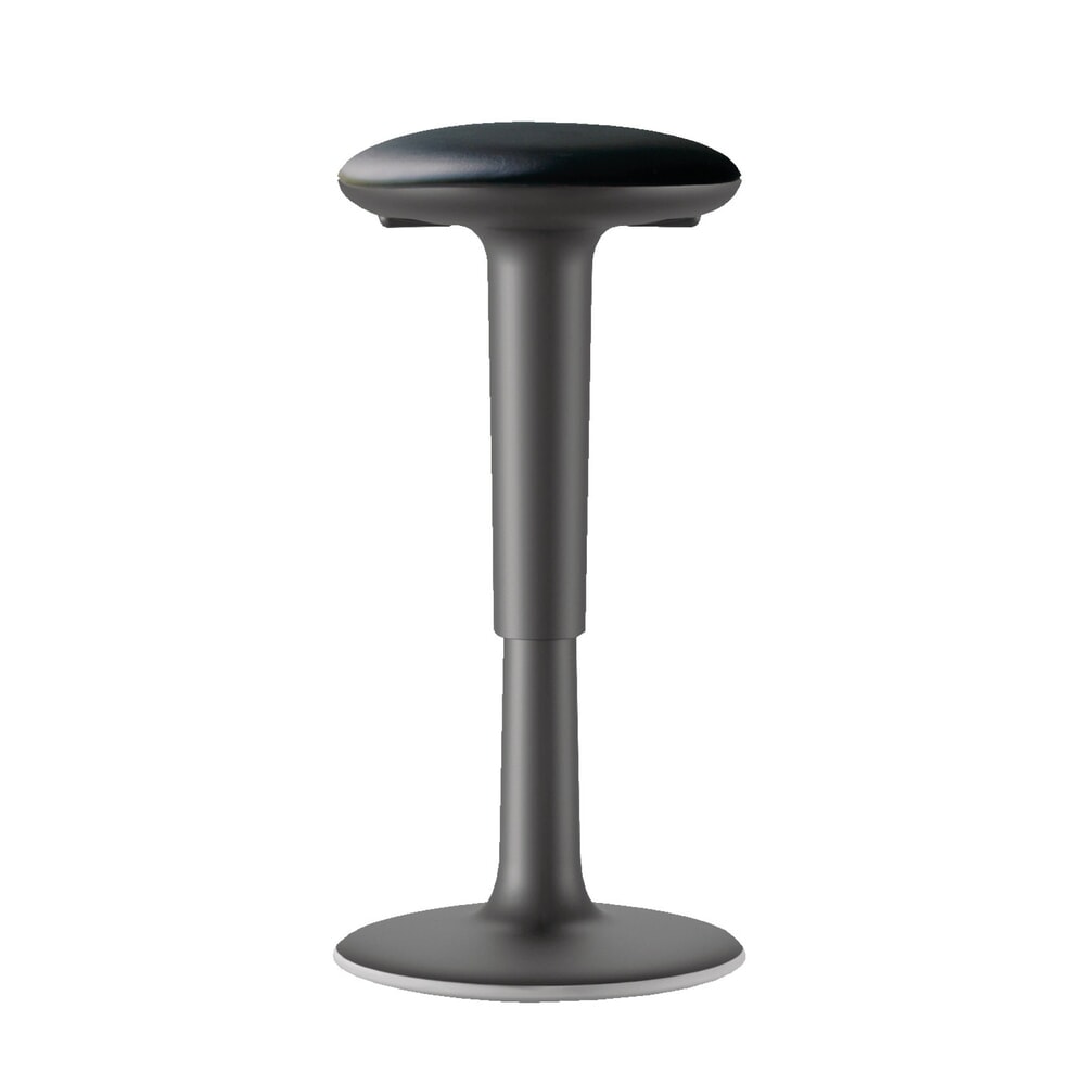 Illustration du produit: Tabouret assis-debout HEMMDAL, assise en simili cuir, hauteur d'assise 560-720 mm, bascule ronde au sol