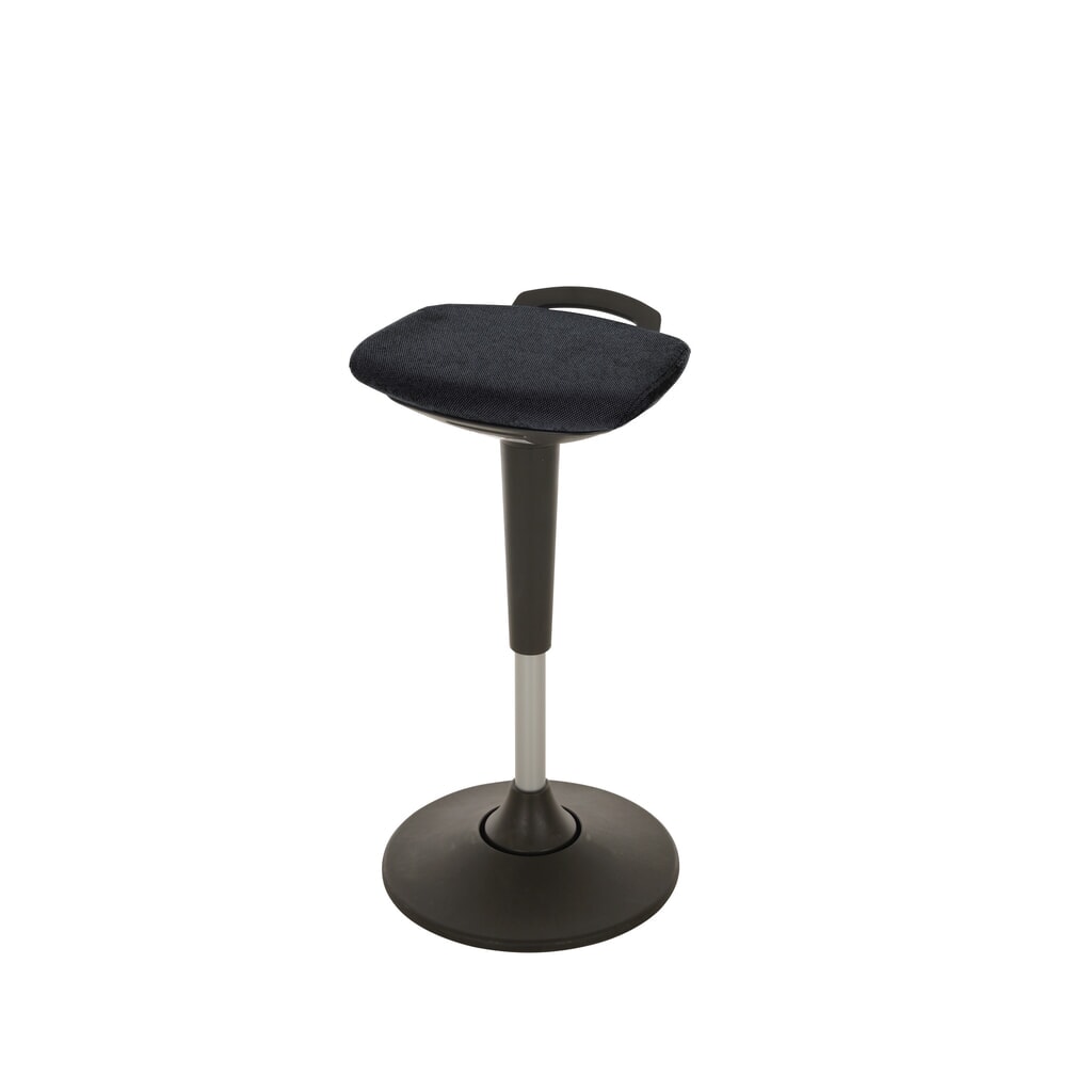 Tabouret assis-debout HEMMDAL, assise rembourrée + poignée, hauteur d'assise 600-840 mm, pied à base ronde Illustration du produit: Tabouret assis-debout HEMMDAL, assise rembourrée + poignée, hauteur d'assise 600-840 mm, pied à base ronde