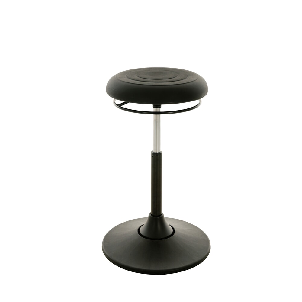 Illustration du produit: Tabouret assis-debout HEMMDAL, siège pivotant en simili cuir, hauteur d'assise 510-700 mm, pied à base ronde