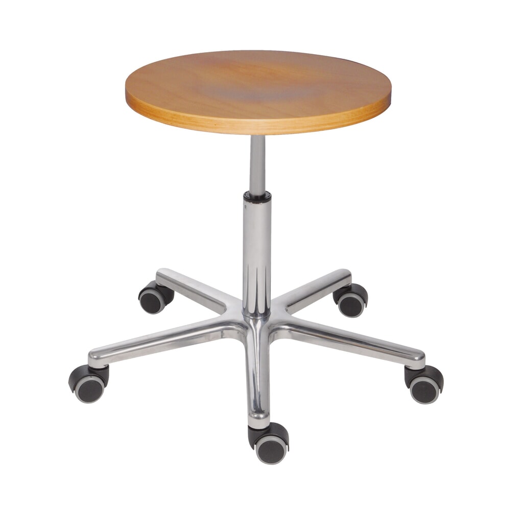 Tabouret pivotant XXL HEMMDAL, assise en hêtre, hauteur d'assise 470-650 mm, roulettes Illustration du produit: Tabouret pivotant XXL HEMMDAL, assise en hêtre, hauteur d'assise 470-650 mm, roulettes