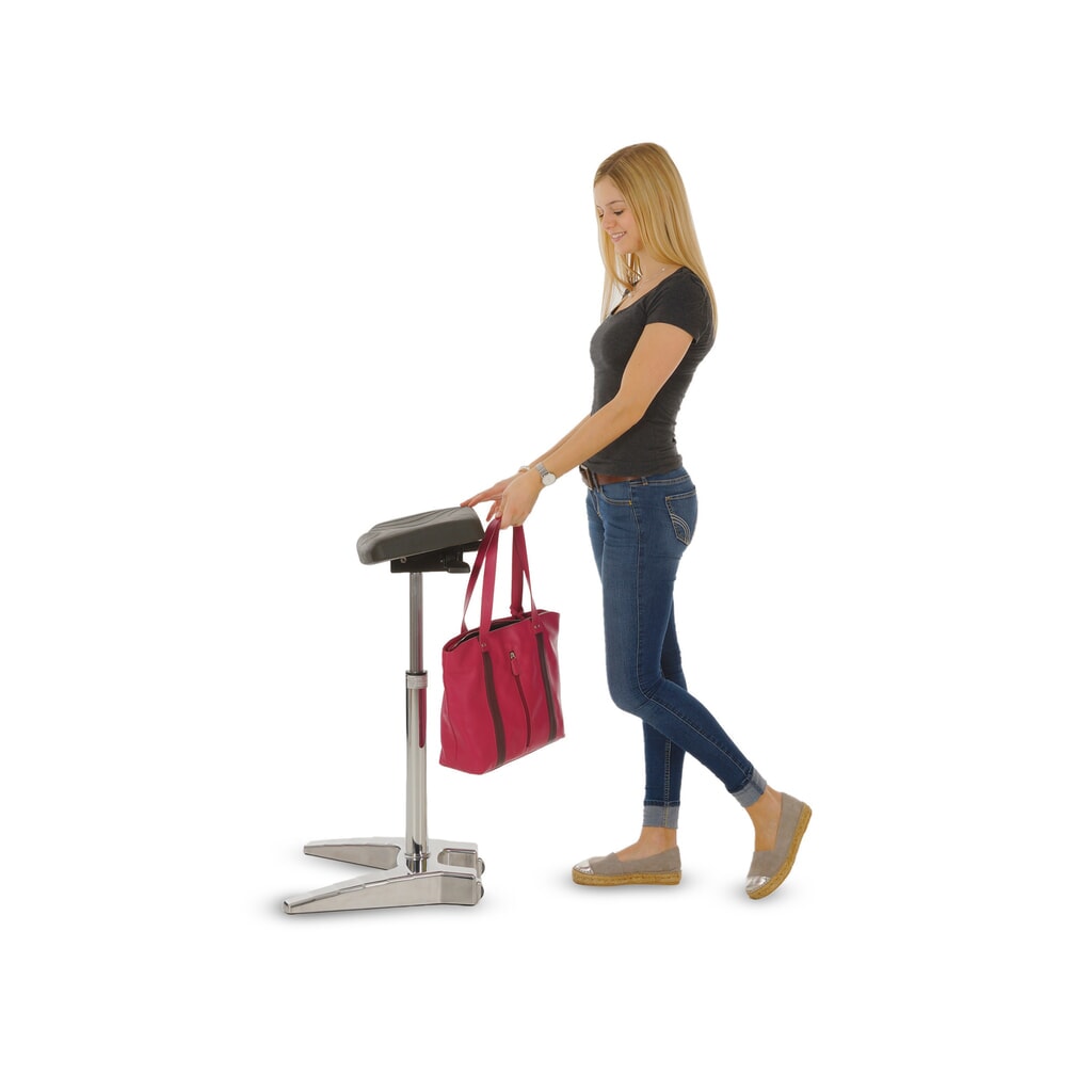 Tabouret assis-debout XXL HEMMDAL, siège PU extra-large + poignée, hauteur d'assise 700-880 mm N° de l'image du produit 4 : Tabouret assis-debout XXL HEMMDAL, siège PU extra-large + poignée, hauteur d'assise 700-880 mm