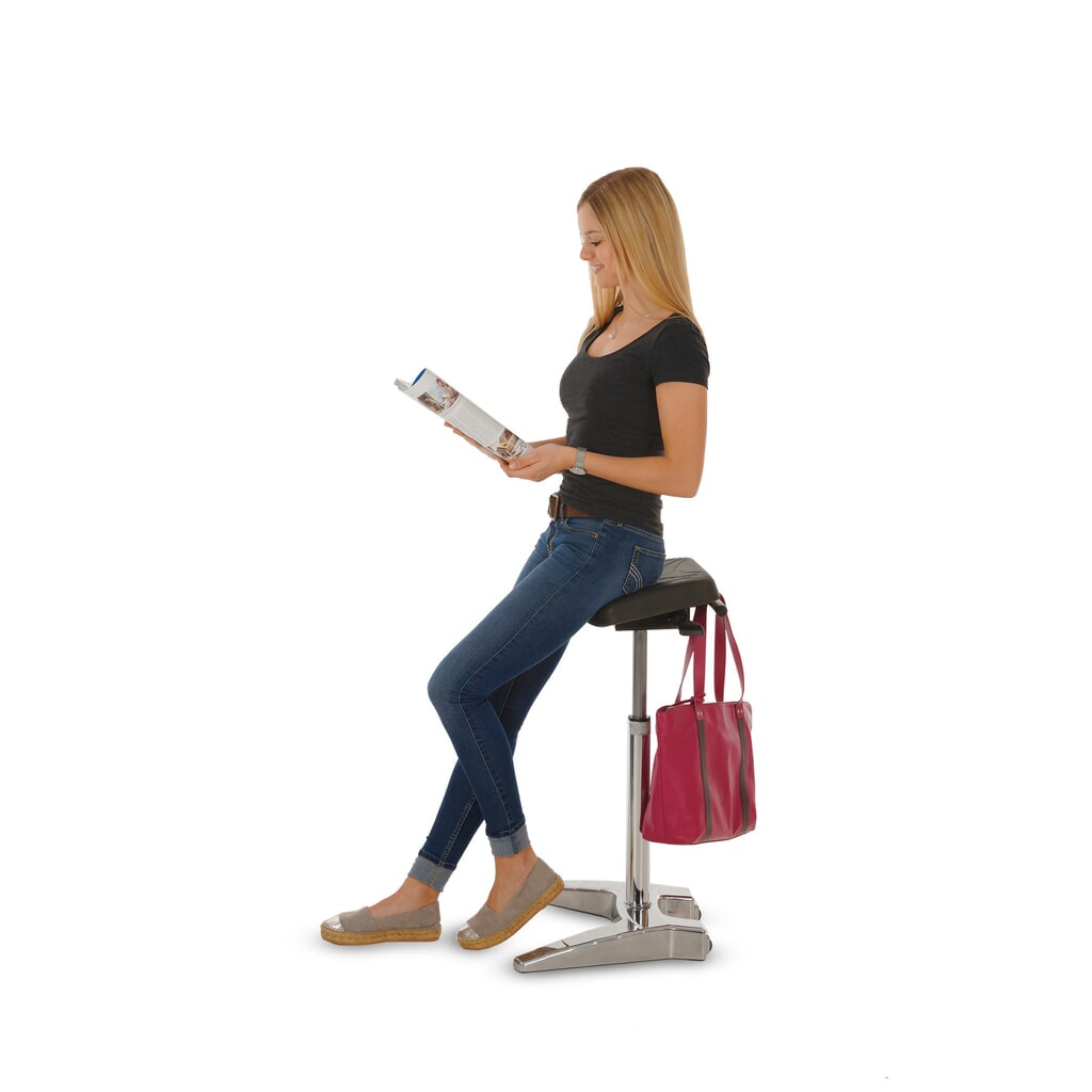 N° de l'image du produit 6 : Tabouret assis-debout XXL HEMMDAL, siège PU extra-large + poignée, hauteur d'assise 700-880 mm