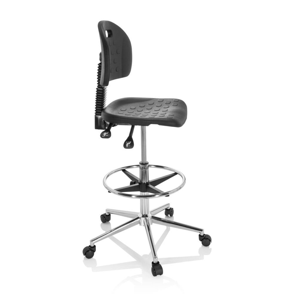 N° de l'image du produit 4 : hjh OFFICE Tabouret ergonomique / tabouret de travail TOP WORK 23 I mousse rigide en PU, noir