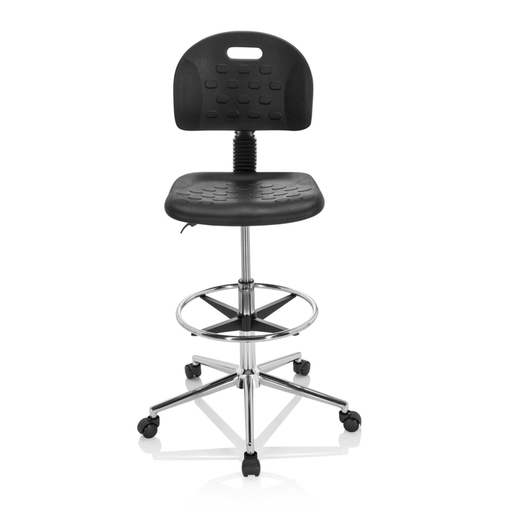 Illustration du produit: hjh OFFICE Tabouret ergonomique / tabouret de travail TOP WORK 23 I mousse rigide en PU, noir