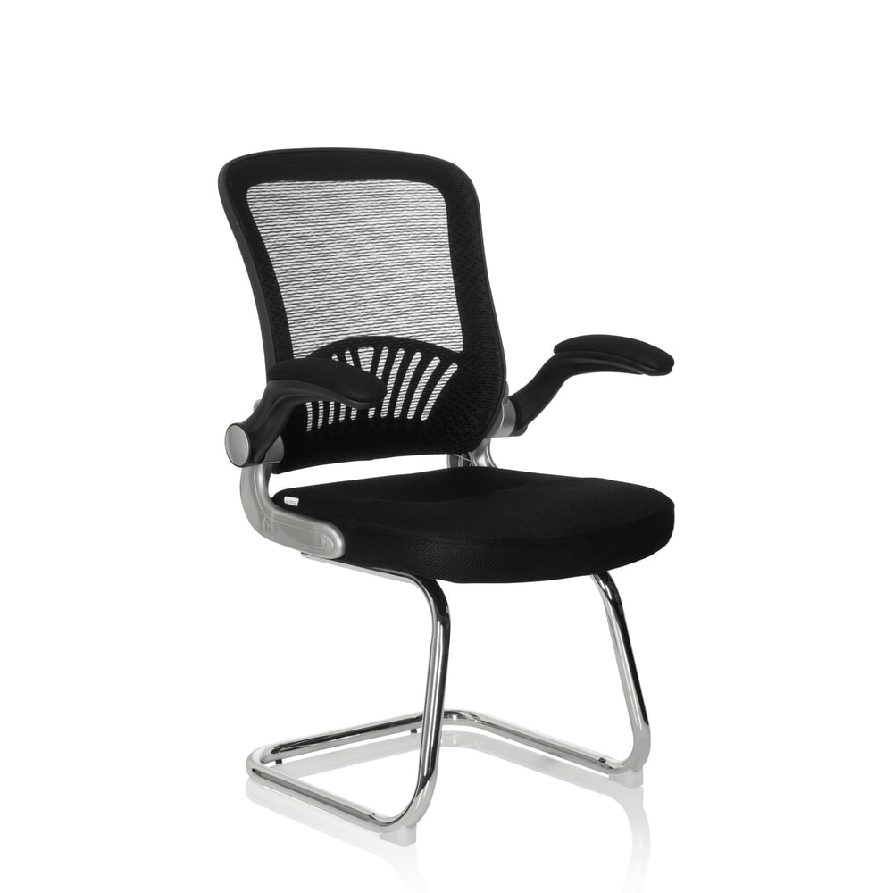 N° de l'image du produit 4 : Chaise-visiteur / chaise de réunion hjh OFFICE FLYER PRO V maille, noir