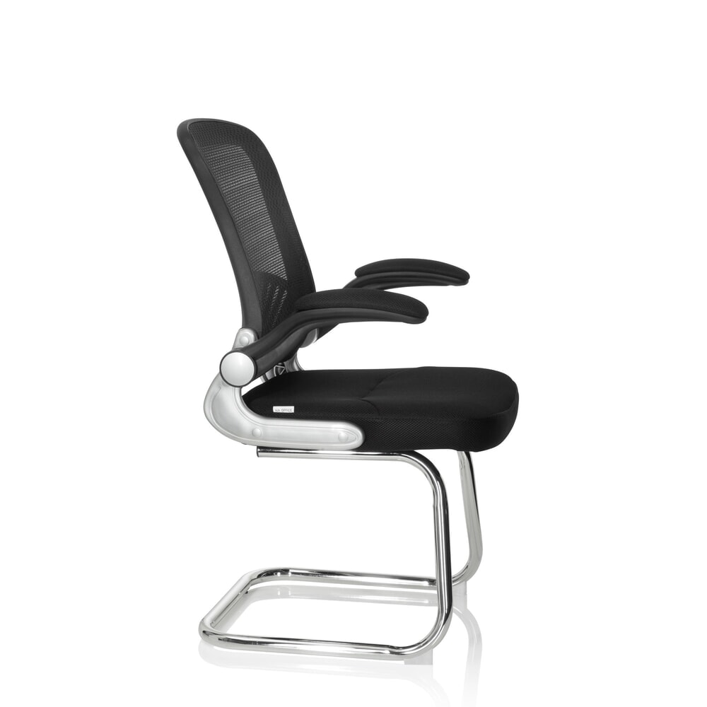 N° de l'image du produit 6 : Chaise-visiteur / chaise de réunion hjh OFFICE FLYER PRO V maille, noir