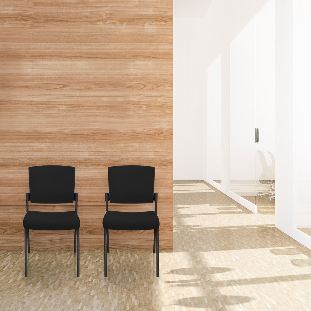 N° de l'image du produit 4 : Chaise-visiteur / chaise de réunion hjh OFFICE K9 V PRO tissu, noir