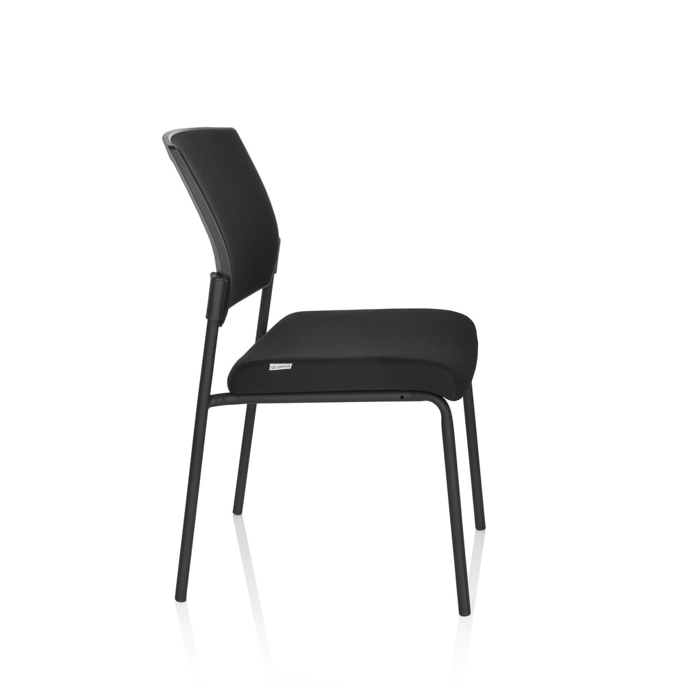 N° de l'image du produit 7 : Chaise-visiteur / chaise de réunion hjh OFFICE K9 V PRO tissu, noir