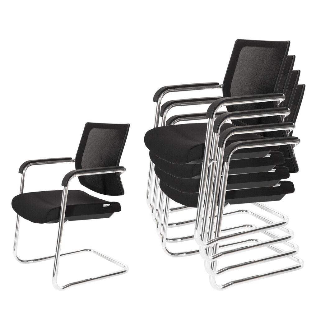 N° de l'image du produit 2 : Chaise-visiteur / chaise de réunion hjh OFFICE LEVIA V, noir