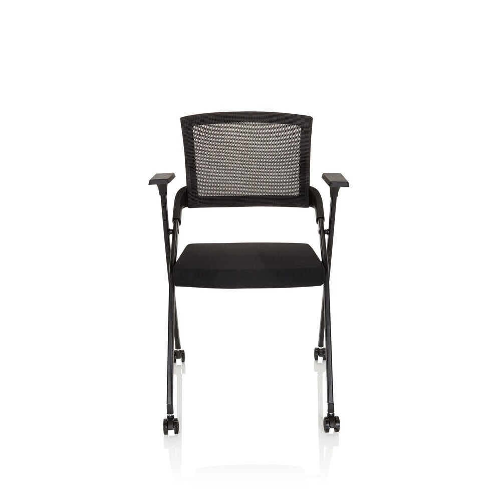 N° de l'image du produit 1 : Chaise-visiteur / chaise pliante hjh OFFICE PRIORITY II maille/tissu, noir