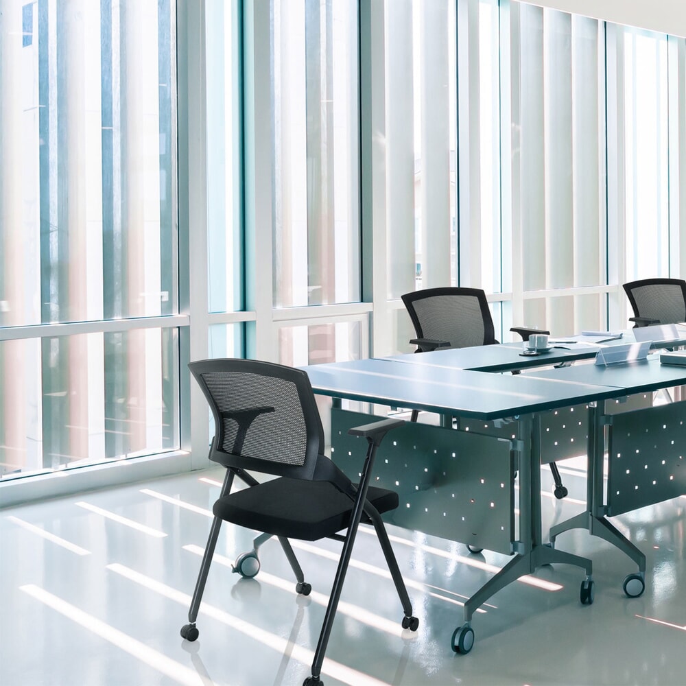 N° de l'image du produit 9 : Chaise-visiteur / chaise pliante hjh OFFICE PRIORITY II maille/tissu, noir