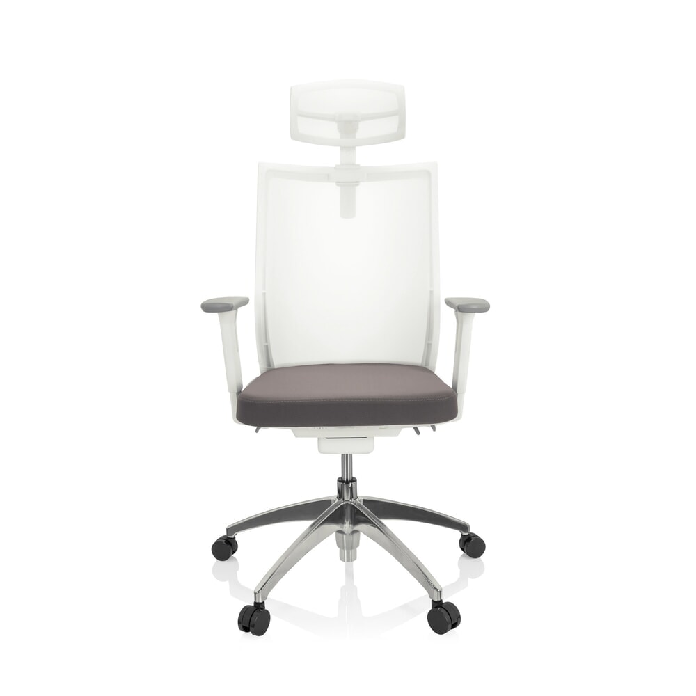 Illustration du produit: Siège de bureau / siège pivotant hjh OFFICE ASPEN WHITE PRO maille transparente / assise tissu, gris