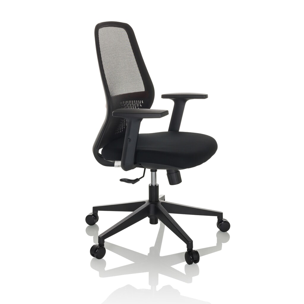 N° de l'image du produit 8 : Chaise de bureau / chaise pivotante hjh OFFICE CARLOW I maille / tissu, noir