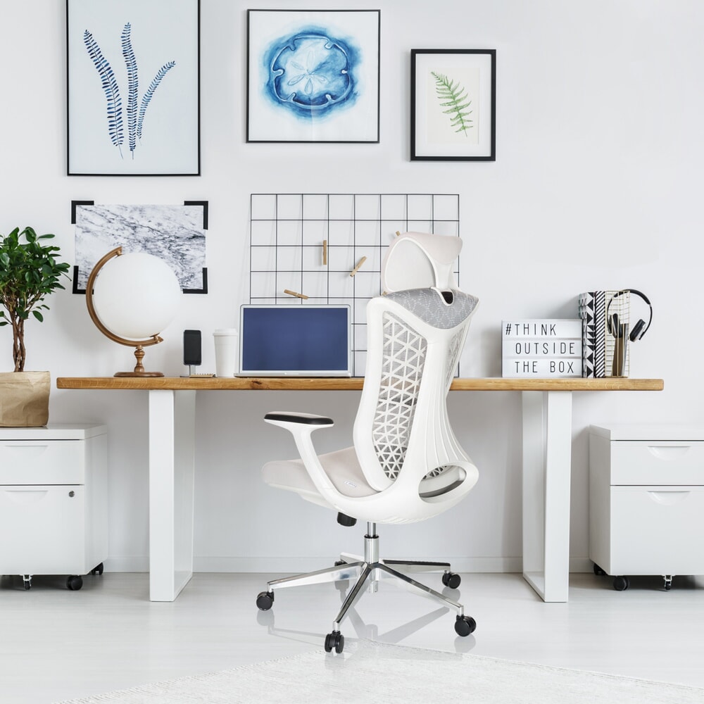 N° de l'image du produit 4 : Siège de bureau / siège pivotant hjh OFFICE FALEO W maille/tissu, gris