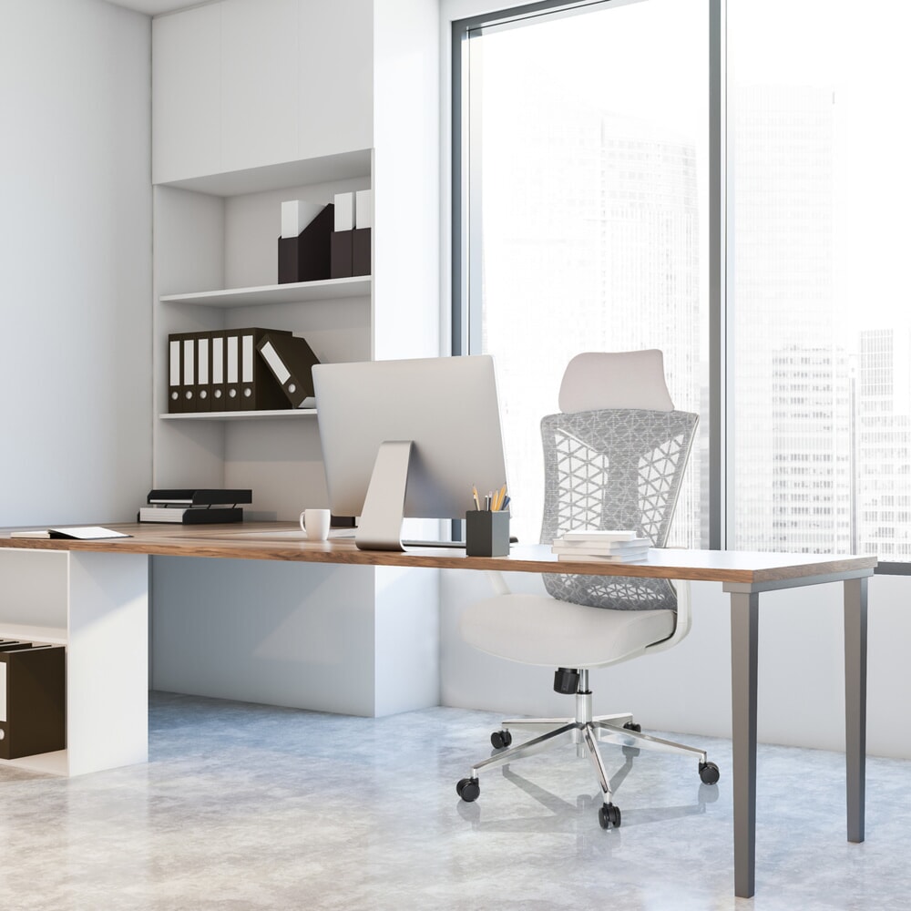 N° de l'image du produit 6 : Siège de bureau / siège pivotant hjh OFFICE FALEO W maille/tissu, gris