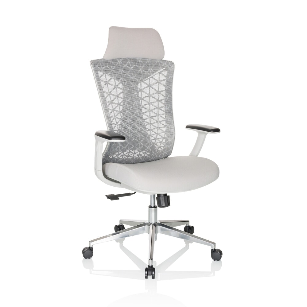 N° de l'image du produit 7 : Siège de bureau / siège pivotant hjh OFFICE FALEO W maille/tissu, gris