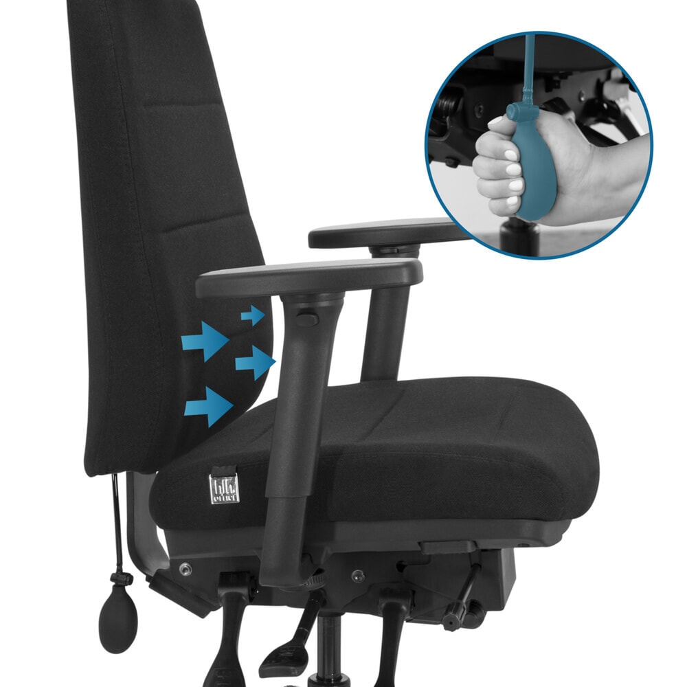N° de l'image du produit 4 : Chaise de bureau / chaise pivotante hjh OFFICE PHOENIX PRO I tissu, noir