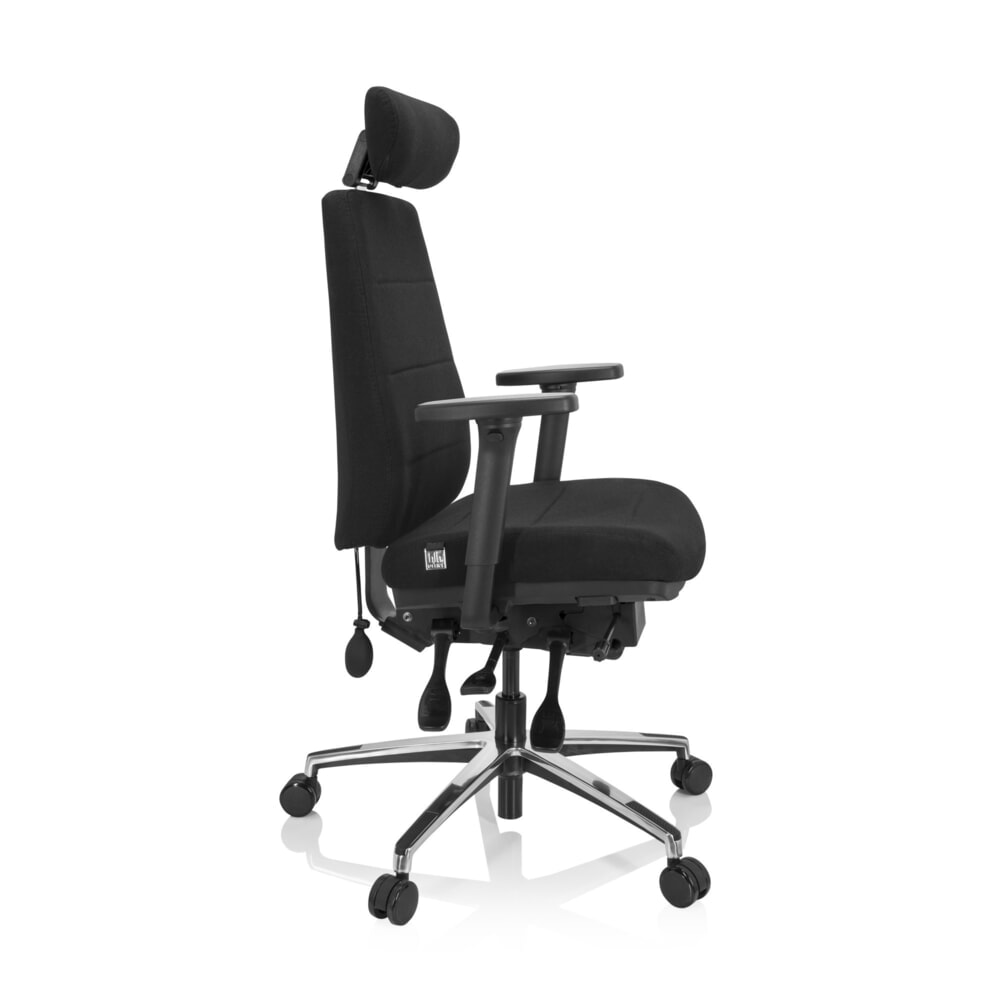 N° de l'image du produit 8 : Chaise de bureau / chaise pivotante hjh OFFICE PHOENIX PRO I tissu, noir